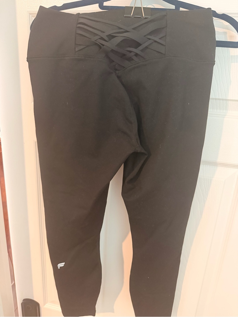 Fabletics Black Crisscross Waist Leggings XS
